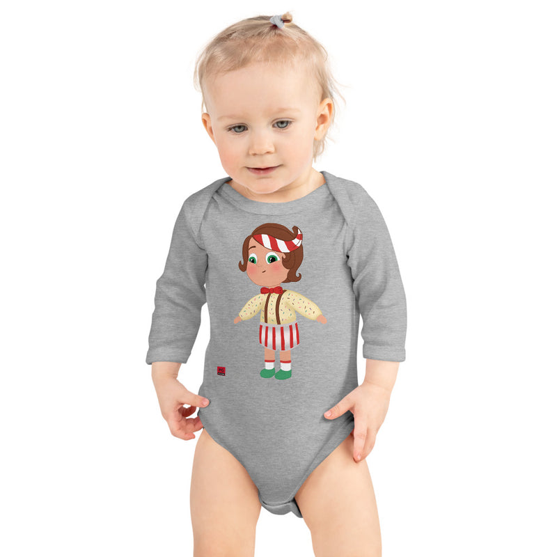 Baby Long Sleeve One Piece - with a Cute Boy from Candyland Cartoon Series