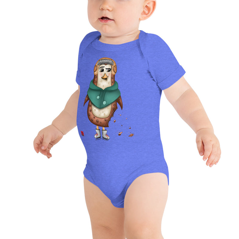 Baby Short Sleeve One Piece - with a Cute Penguin from Candyland Cartoon Series