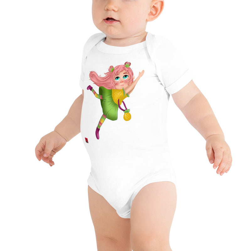 Baby Short Sleeve One Piece - with a Cute Girl from Candyland Cartoon Series