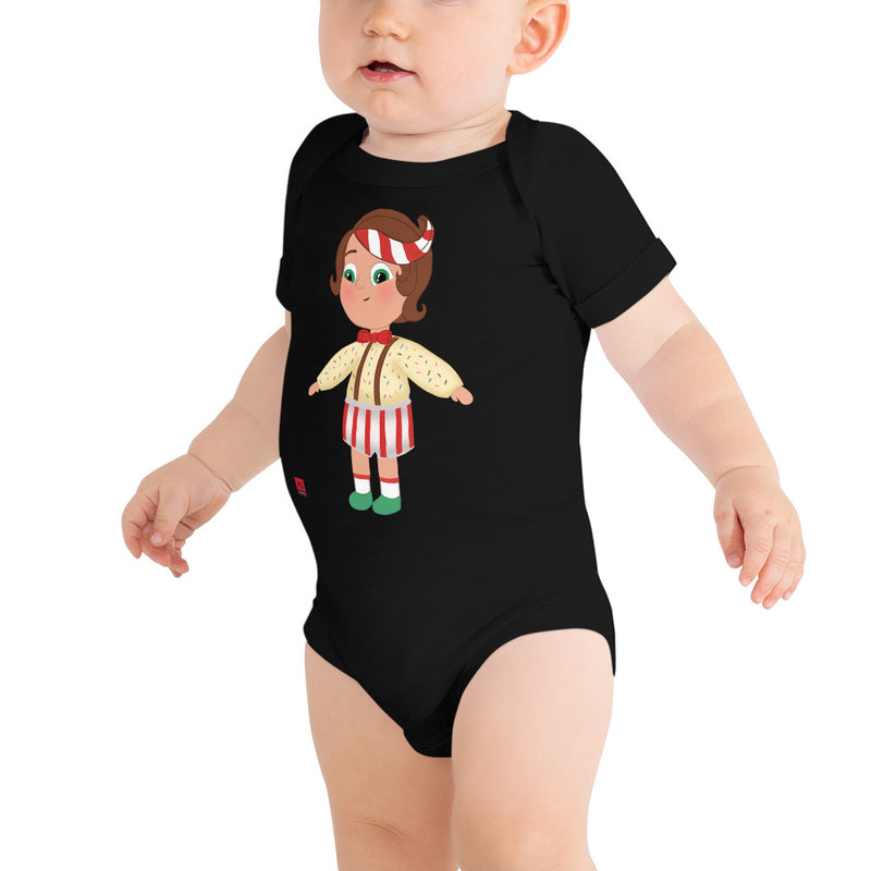 Baby Short Sleeve One Piece - with a Cute Boy from Candyland Cartoon Series