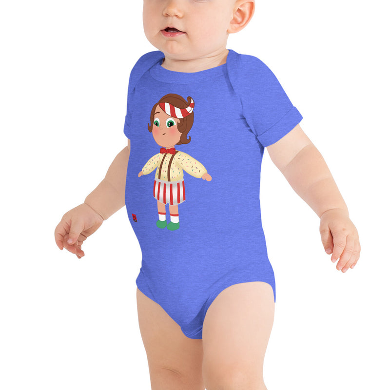 Baby Short Sleeve One Piece - with a Cute Boy from Candyland Cartoon Series