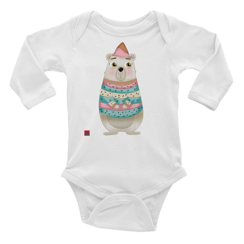 Baby Long Sleeve One Piece - with a Cute Bear from Candyland Cartoon Series