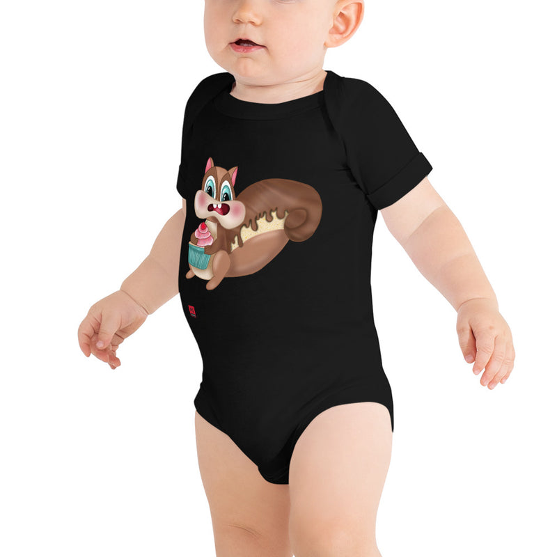 Baby Short Sleeve One Piece - with a Cute Squirrel from Candyland Cartoon Series