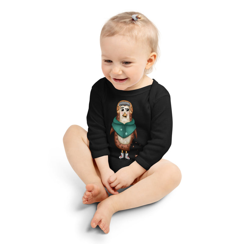 Baby Long Sleeve One Piece - with a Cute Penguin from Candyland Cartoon Series