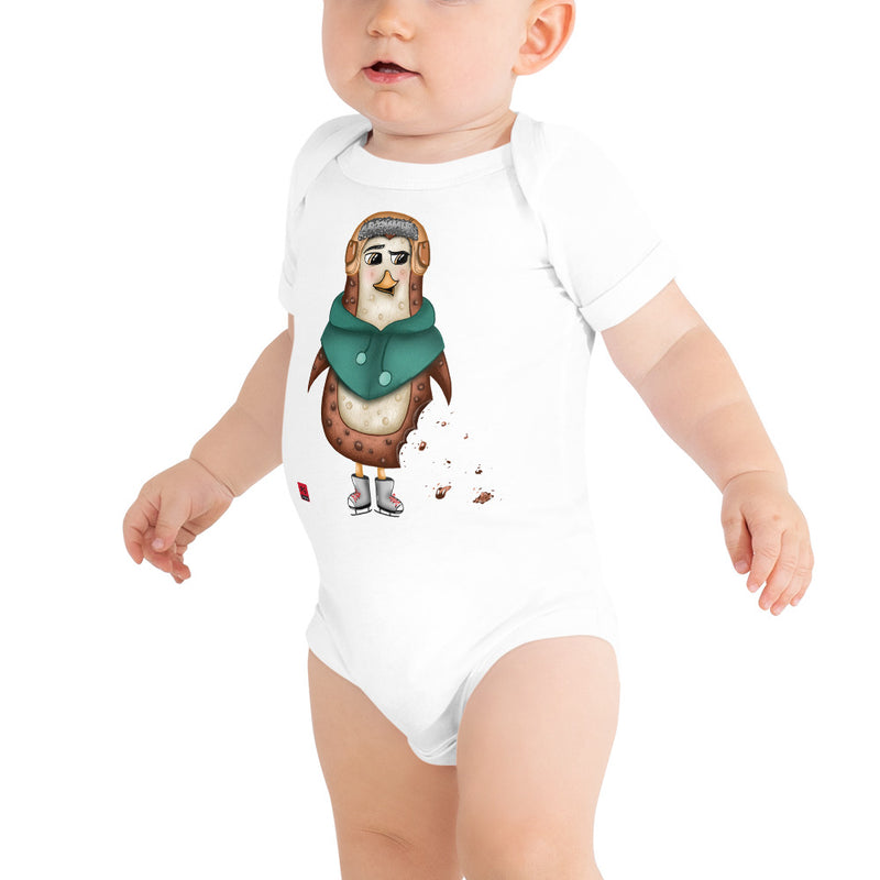 Baby Short Sleeve One Piece - with a Cute Penguin from Candyland Cartoon Series