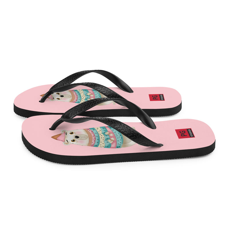 Pink Flip Flops - with a Cute Bear from Candyland Cartoon Series