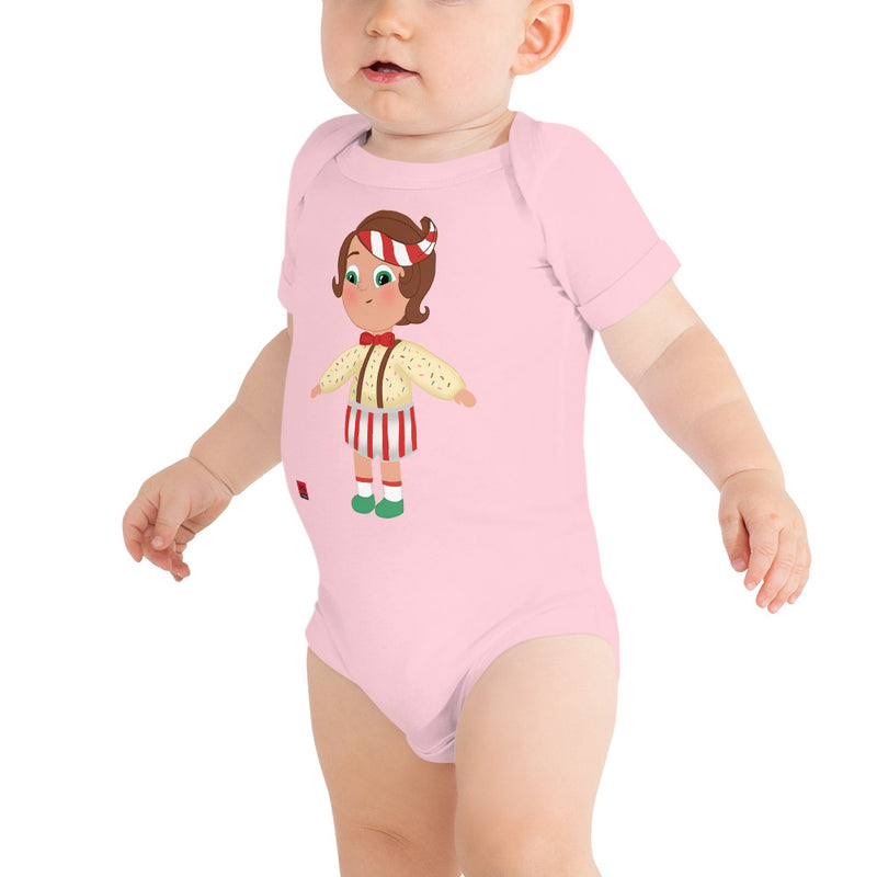 Baby Short Sleeve One Piece - with a Cute Boy from Candyland Cartoon Series