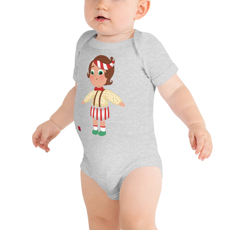 Baby Short Sleeve One Piece - with a Cute Boy from Candyland Cartoon Series