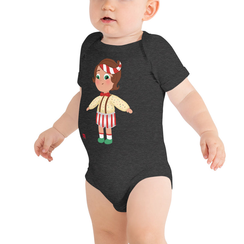 Baby Short Sleeve One Piece - with a Cute Boy from Candyland Cartoon Series