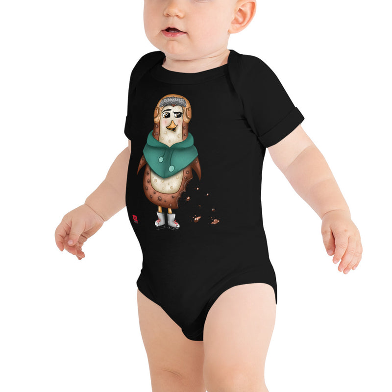 Baby Short Sleeve One Piece - with a Cute Penguin from Candyland Cartoon Series