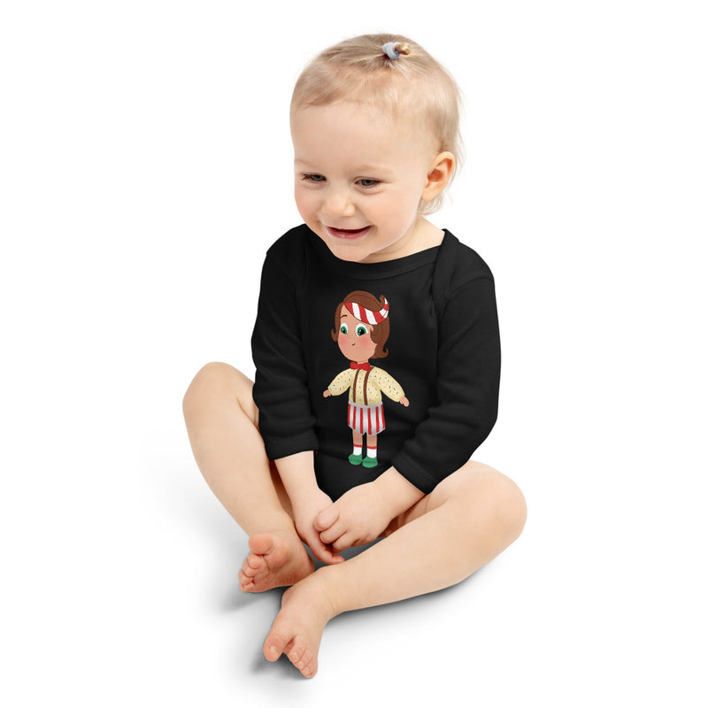 Baby Long Sleeve One Piece - with a Cute Boy from Candyland Cartoon Series