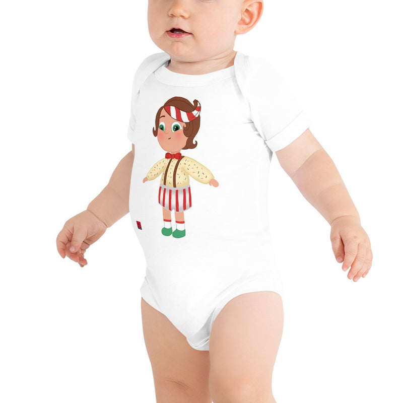 Baby Short Sleeve One Piece - with a Cute Boy from Candyland Cartoon Series