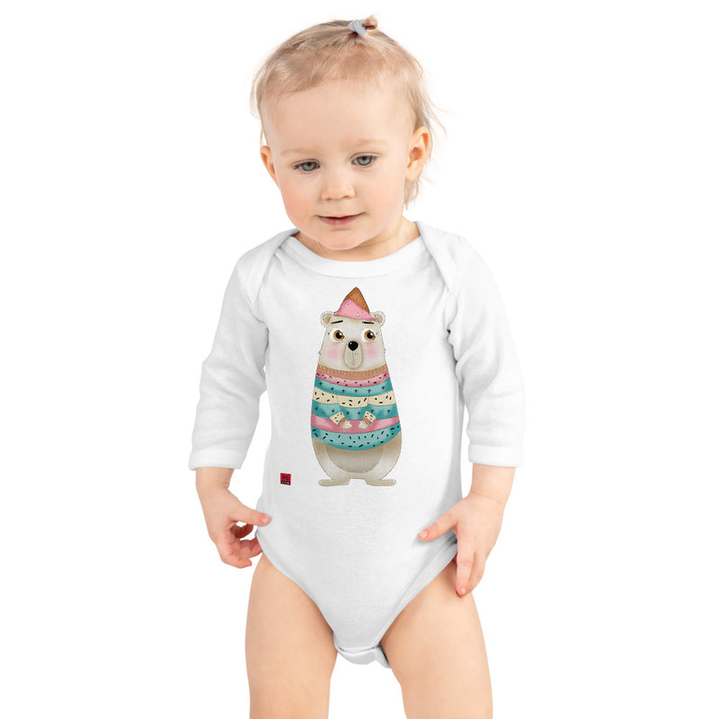 Baby Long Sleeve One Piece - with a Cute Bear from Candyland Cartoon Series