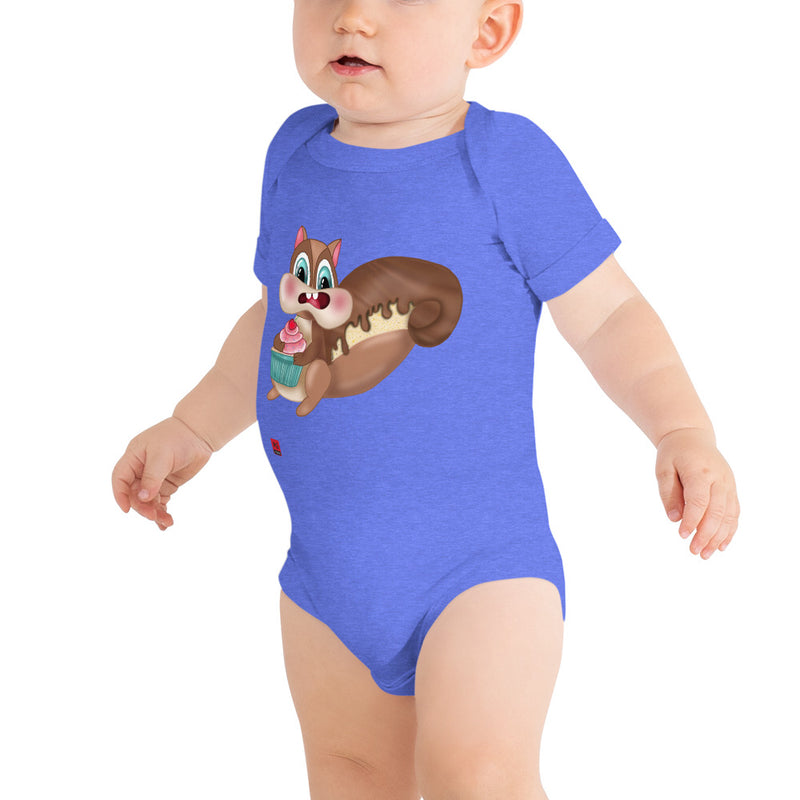 Baby Short Sleeve One Piece - with a Cute Squirrel from Candyland Cartoon Series