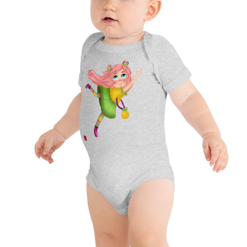 Baby Short Sleeve One Piece - with a Cute Girl from Candyland Cartoon Series