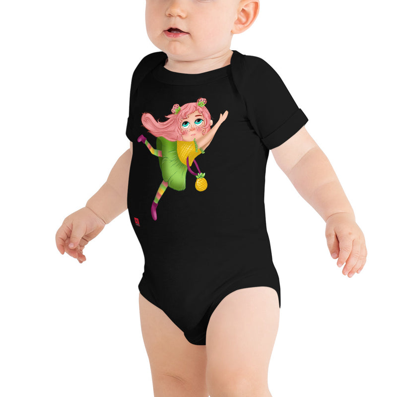 Baby Short Sleeve One Piece - with a Cute Girl from Candyland Cartoon Series