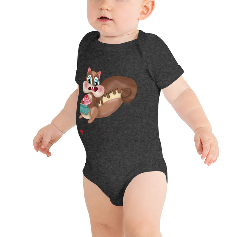 Baby Short Sleeve One Piece - with a Cute Squirrel from Candyland Cartoon Series