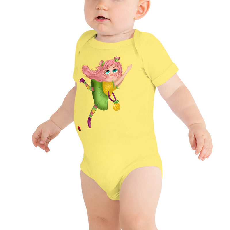 Baby Short Sleeve One Piece - with a Cute Girl from Candyland Cartoon Series