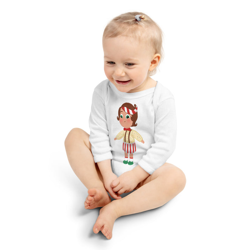 Baby Long Sleeve One Piece - with a Cute Boy from Candyland Cartoon Series