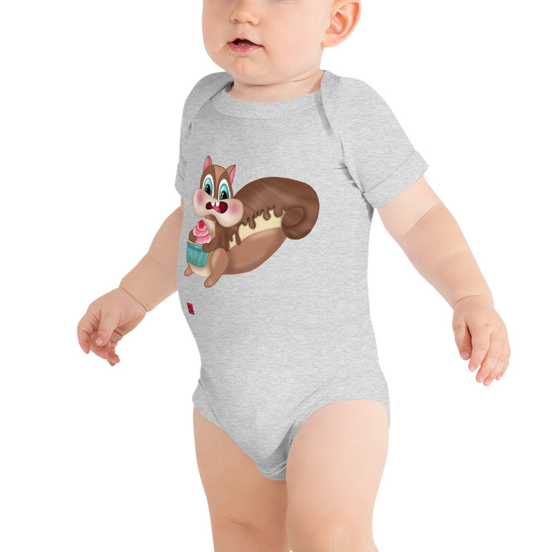 Baby Short Sleeve One Piece - with a Cute Squirrel from Candyland Cartoon Series