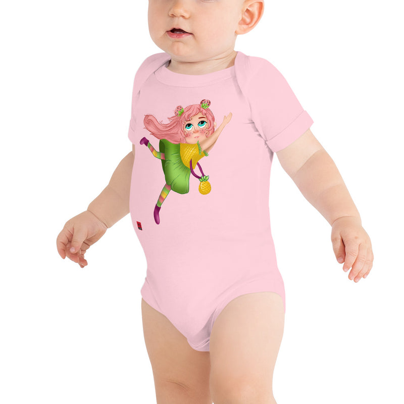 Baby Short Sleeve One Piece - with a Cute Girl from Candyland Cartoon Series