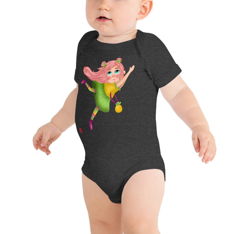 Baby Short Sleeve One Piece - with a Cute Girl from Candyland Cartoon Series