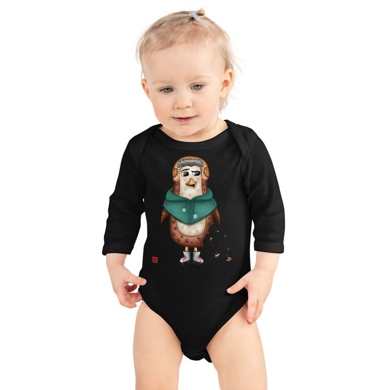 Baby Long Sleeve One Piece - with a Cute Penguin from Candyland Cartoon Series