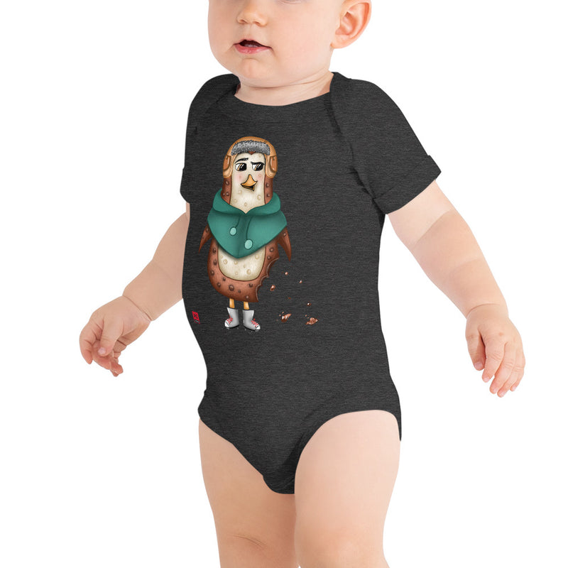 Baby Short Sleeve One Piece - with a Cute Penguin from Candyland Cartoon Series