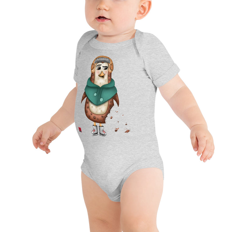 Baby Short Sleeve One Piece - with a Cute Penguin from Candyland Cartoon Series