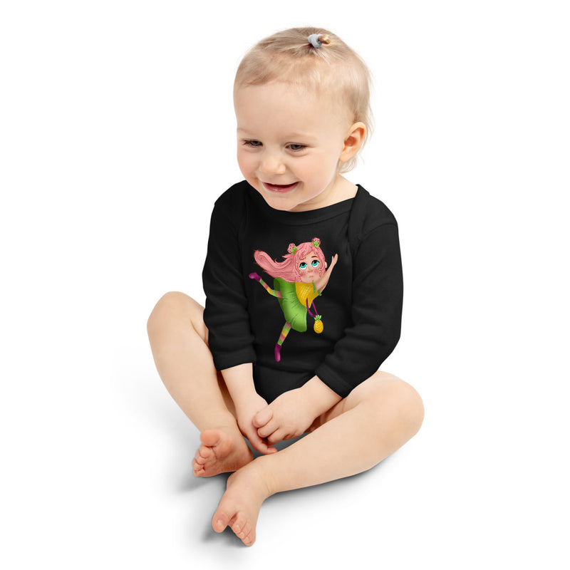 Baby Long Sleeve One Piece - with a Cute Girl from Candyland Cartoon Series