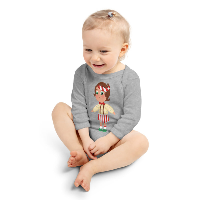 Baby Long Sleeve One Piece - with a Cute Boy from Candyland Cartoon Series