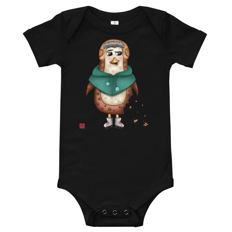 Baby Short Sleeve One Piece - with a Cute Penguin from Candyland Cartoon Series